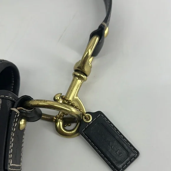 Coach 65th Anniversary Black Leather Shoulder Bag - Picture 3 of 11